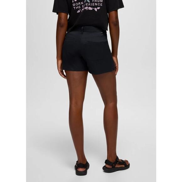 Prana Stretch Zion Halle Short Women's 12 Black 3" Inseam Standard Fit Mid Rise - Picture 2 of 11